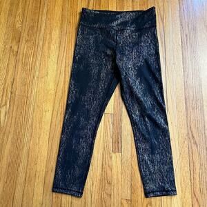 Zyia Leggings Womens 8-10 Black Metallic Crop Pants